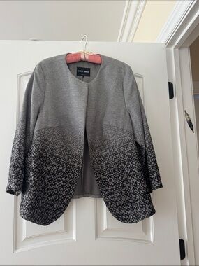Giorgio Armani Gray-to-Black Ombre Open Front Jacket